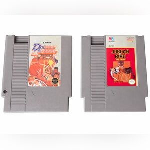 Nintendo NES Game Lot of 2 Double Dribble & Jordan vs. Bird One on One